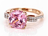 Pink And White Cubic Zirconia 18k Rose Gold Over Sterling Silver Ring 4.84ctw