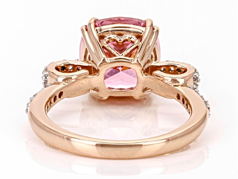 Pink And White Cubic Zirconia 18k Rose Gold Over Sterling Silver Ring 4.84ctw