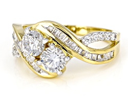 White Cubic Zirconia 18k Yellow Gold Over Sterling Silver Ring 1.95ctw
