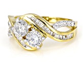 White Cubic Zirconia 18k Yellow Gold Over Sterling Silver Ring 1.95ctw