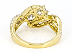 White Cubic Zirconia 18k Yellow Gold Over Sterling Silver Ring 1.95ctw