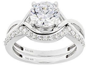 White Cubic Zirconia Rhodium Over Sterling Silver Ring 3.50ctw