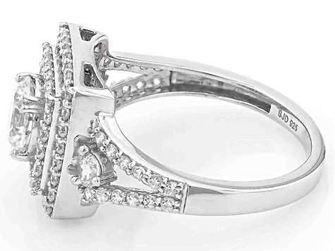 White Cubic Zirconia Rhodium Over Sterling Silver Ring 2.35ctw