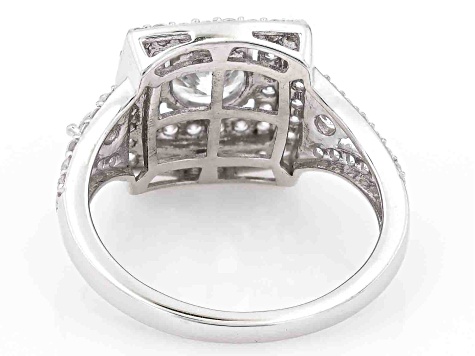 White Cubic Zirconia Rhodium Over Sterling Silver Ring 2.35ctw