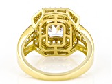 White Diamond Simulant 18k Yellow Gold Over Sterling Silver Ring 3.40ctw