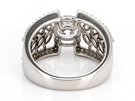 ブラインドスポッティング('18米) White Cubic Zirconia Platinum Over Sterling Silver Ring 4.68