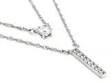 White Cubic Zirconia Rhodium Over Sterling Silver Necklace Set 1.05ctw