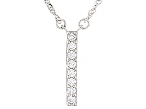 White Cubic Zirconia Rhodium Over Sterling Silver Necklace Set 1.05ctw