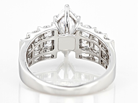 White Cubic Zirconia Rhodium Over Sterling Silver Ring 3.65ctw