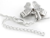 White Cubic Zirconia Rhodium Over Sterling Silver Bow Pendant With Chain 1.35ctw