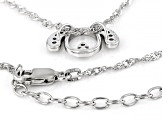 White Cubic Zirconia Rhodium Over Sterling Silver Dog Pendant With Chain 0.26ctw