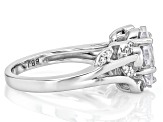 White Cubic Zirconia Rhodium Over Sterling Silver Clover Ring 6.13ctw