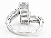 White Cubic Zirconia Platinum Over Sterling Silver Asscher Cut Ring 5.53ctw