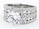 White Cubic Zirconia Platinum Over Sterling Silver Ring 6.53ctw