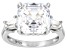 White Cubic Zirconia Platinum Over Sterling Silver Asscher Cut Ring 6.62ctw