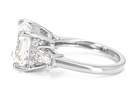 White Cubic Zirconia Platinum Over Sterling Silver Asscher Cut 