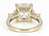 White Cubic Zirconia 18k Yellow Gold Over Sterling Silver Asscher Cut Ring 6.62ctw