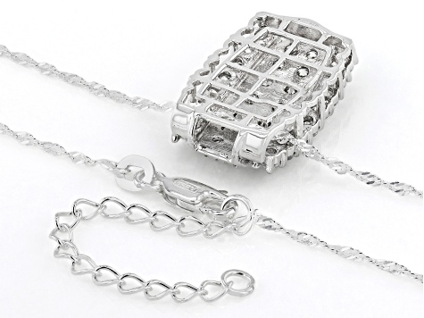 White Cubic Zirconia Rhodium Over Sterling Silver Pendant With Chain 3.75ctw