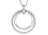 White Cubic Zirconia Rhodium Over Sterling Silver Pendant 0.54ctw