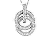 White Cubic Zirconia Rhodium Over Sterling Silver Pendant 2.01ctw