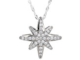 White Cubic Zirconia Rhodium Over Sterling Silver Pendant 0.85ctw