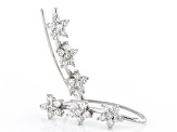 White Cubic Zirconia Rhodium Over Sterling Silver Climber Earrings 1.52ctw