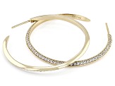White Cubic Zirconia 18k Yellow Gold Over Sterling Silver Hoops 3.80ctw