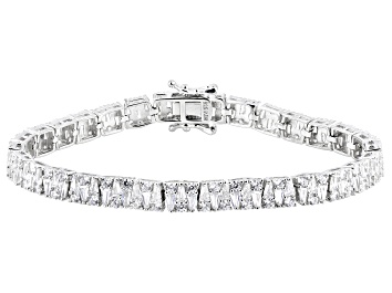 Picture of White Cubic Zirconia Rhodium Over Sterling Silver Tennis Bracelet 12.65ctw