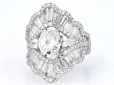 White Cubic Zirconia Rhodium Over Sterling Silver Ring 7.23ctw