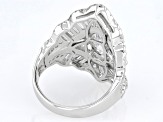 White Cubic Zirconia Rhodium Over Sterling Silver Ring 7.23ctw