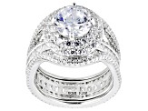 White Cubic Zirconia Rhodium Over Sterling Silver Ring 8.81ctw