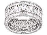 White Cubic Zirconia Rhodium Over Sterling Silver Ring 7.68ctw