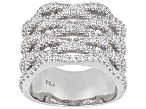 White Cubic Zirconia Rhodium Over Sterling Silver Ring 2.60ctw