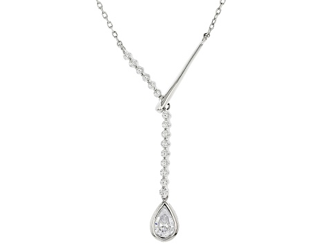 White Cubic Zirconia Rhodium Over Sterling Silver Necklace 1.20ctw