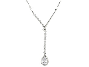 White Cubic Zirconia Rhodium Over Sterling Silver Necklace 1.20ctw