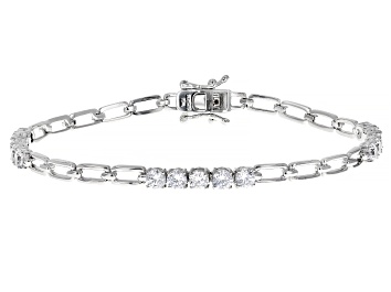 Picture of White Cubic Zirconia Rhodium Over Sterling Silver Bracelet 4.35ctw