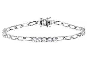 White Cubic Zirconia Rhodium Over Sterling Silver Bracelet 4.35ctw