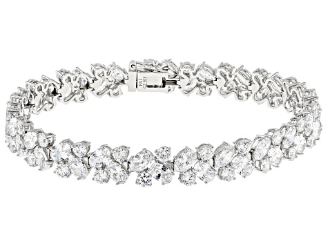 White Cubic Zirconia Rhodium Over Sterling Silver Tennis Bracelet 38.48ctw