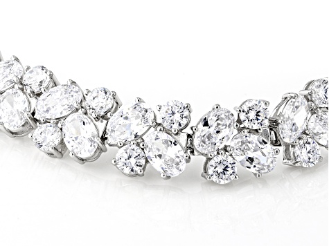 White Cubic Zirconia Rhodium Over Sterling Silver Tennis White Cubic Zirconia Rhodium Over Sterling Silver Tennis
