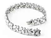 White Cubic Zirconia Rhodium Over Sterling Silver Tennis Bracelet 38.48ctw