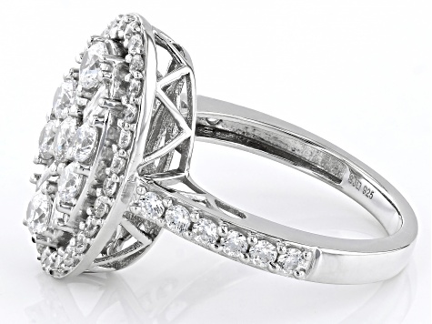 White Cubic Zirconia Rhodium Over Sterling Silver Ring 3.00