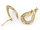 White Cubic Zirconia 18k Yellow Gold Over Sterling Silver Hoops 2.15ctw