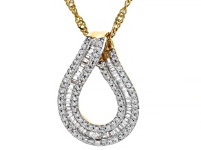 White Cubic Zirconia 18k Yellow Gold Over Sterling Silver Pendant With Chain 0.65ctw