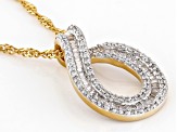 White Cubic Zirconia 18k Yellow Gold Over Sterling Silver Pendant With Chain 0.65ctw