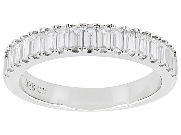 White Cubic Zirconia Platinum Over Sterling Silver Ring 1.41