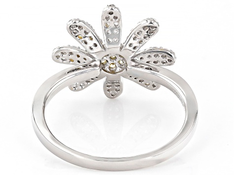 Yellow And White Cubic Zirconia Rhodium And 18k Yellow Gold
