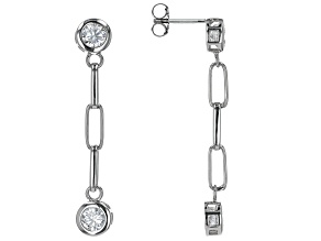 White Cubic Zirconia Rhodium Over Sterling Silver Earrings 3.16ctw