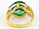 Green Cubic Zirconia 18k Yellow Gold Over Sterling Silver Ring 7.65ctw