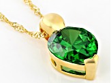 Green Cubic Zirconia 18k Yellow Gold Over Sterling Silver Pendant With Chain 7.65ctw