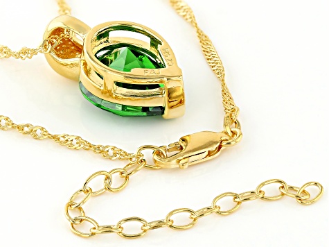 Green Cubic Zirconia 18k Yellow Gold Over Sterling Silver Pendant With Chain 7.65ctw